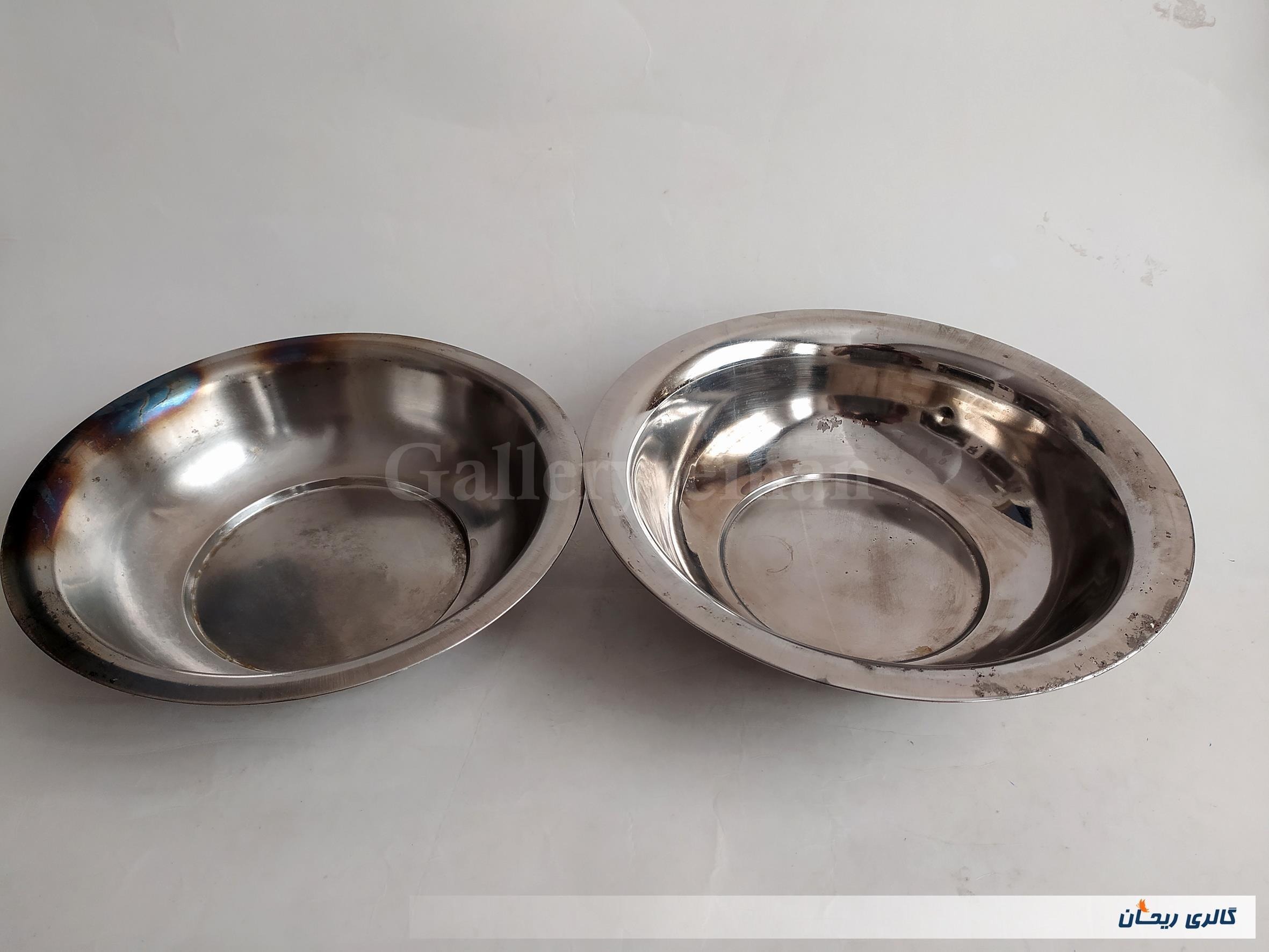 2 عدد لگن استیل قدیمی در سایز مختلف (کد45697)