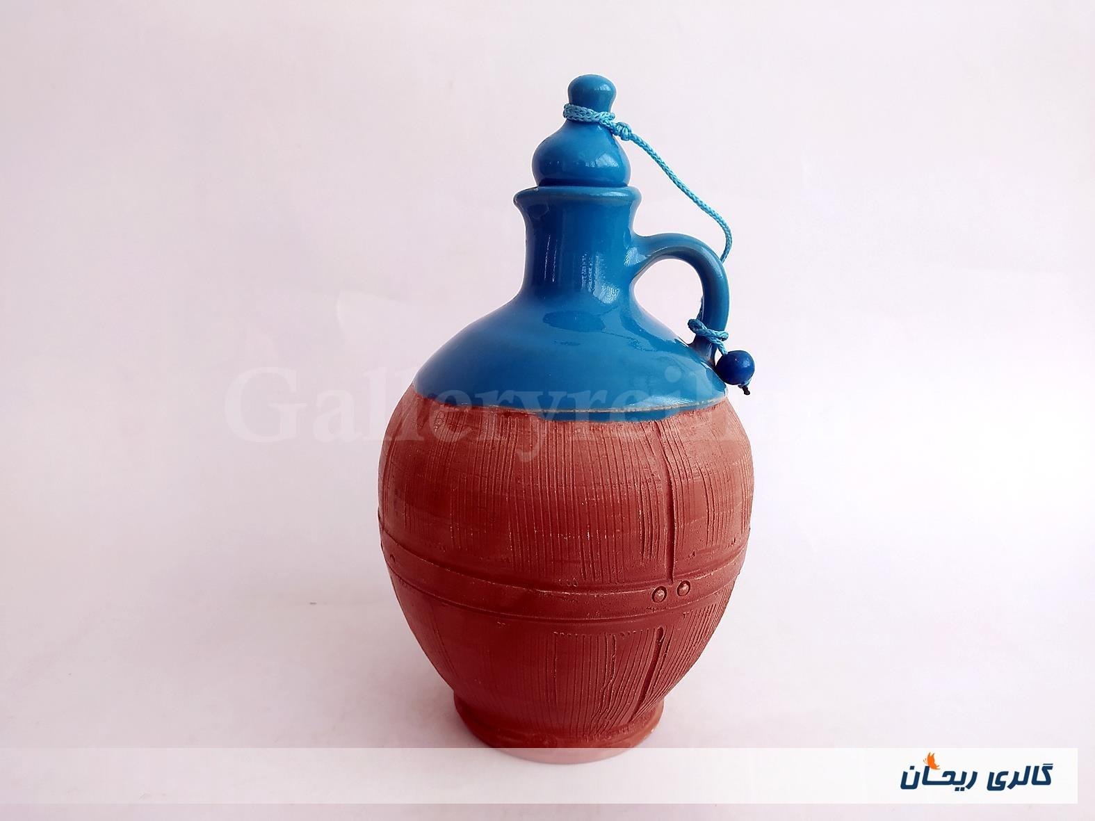 کوزه سفالی زیبا و لعاب خوشرنگ آبی (کد51027)