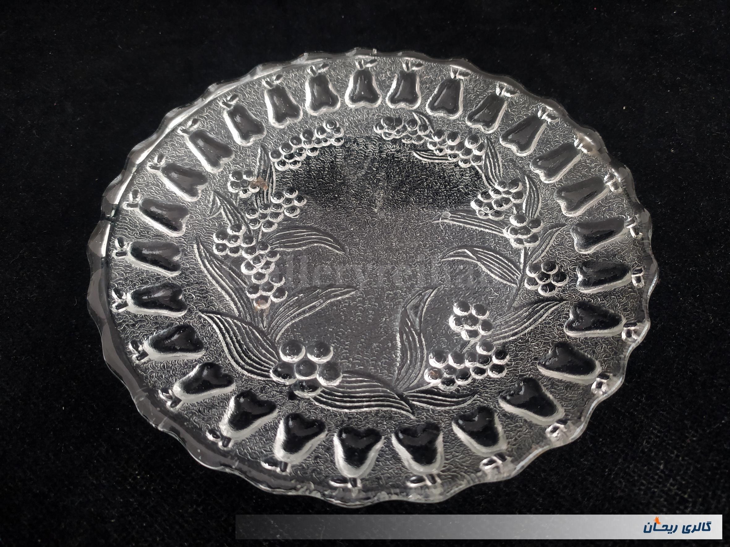 پیش دستی بلور قدیمی طرح دور گلابی (کد51608)