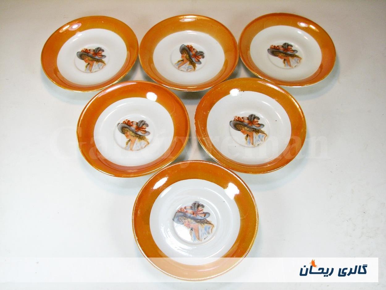 6عدد نعلبکی قدیمی ساخت ایران طرح عکسی (کد4504)