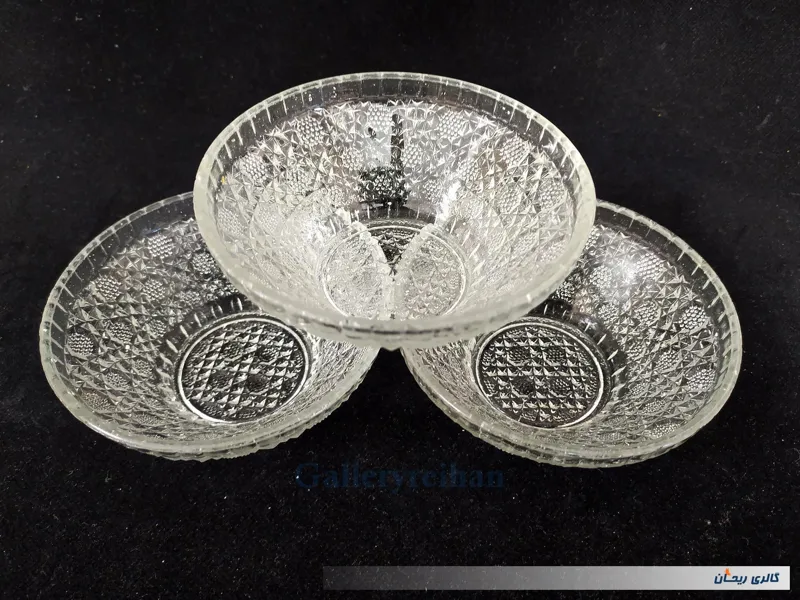 3 کاسه قدیمی بسیار زیبا طرح تراشدار (کد 25421-23)
