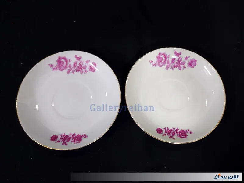 2 دیوارکوب یا زیرفنجانی گل سرخ قدیمی (کد6258-59)