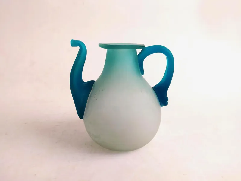 قوری دکوری شیشه ای کاملا دست ساز قدیمی (کد44179)