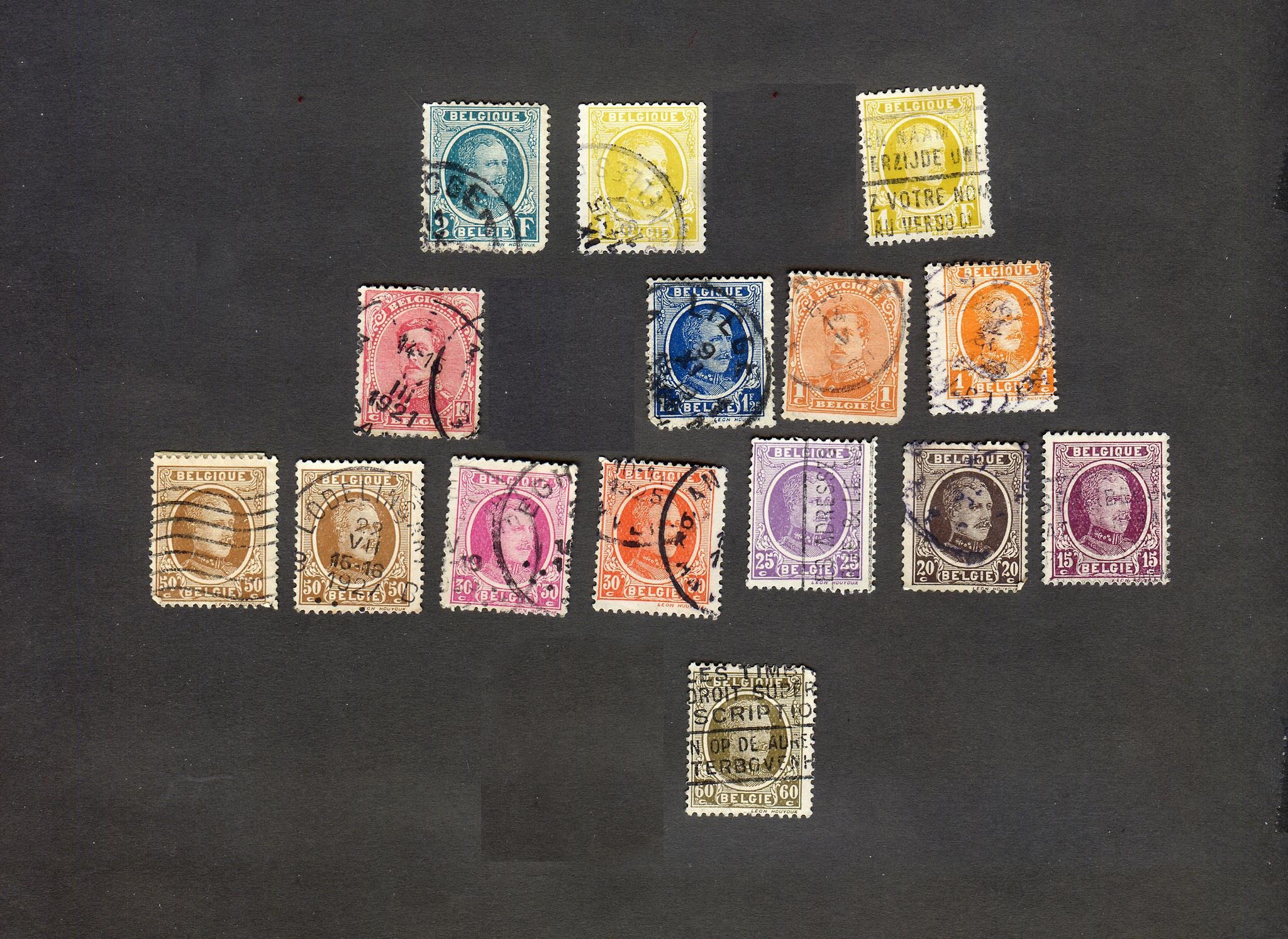 15 عدد تمبر کشور بلژیک چاپ سال 1922 (کد20307)