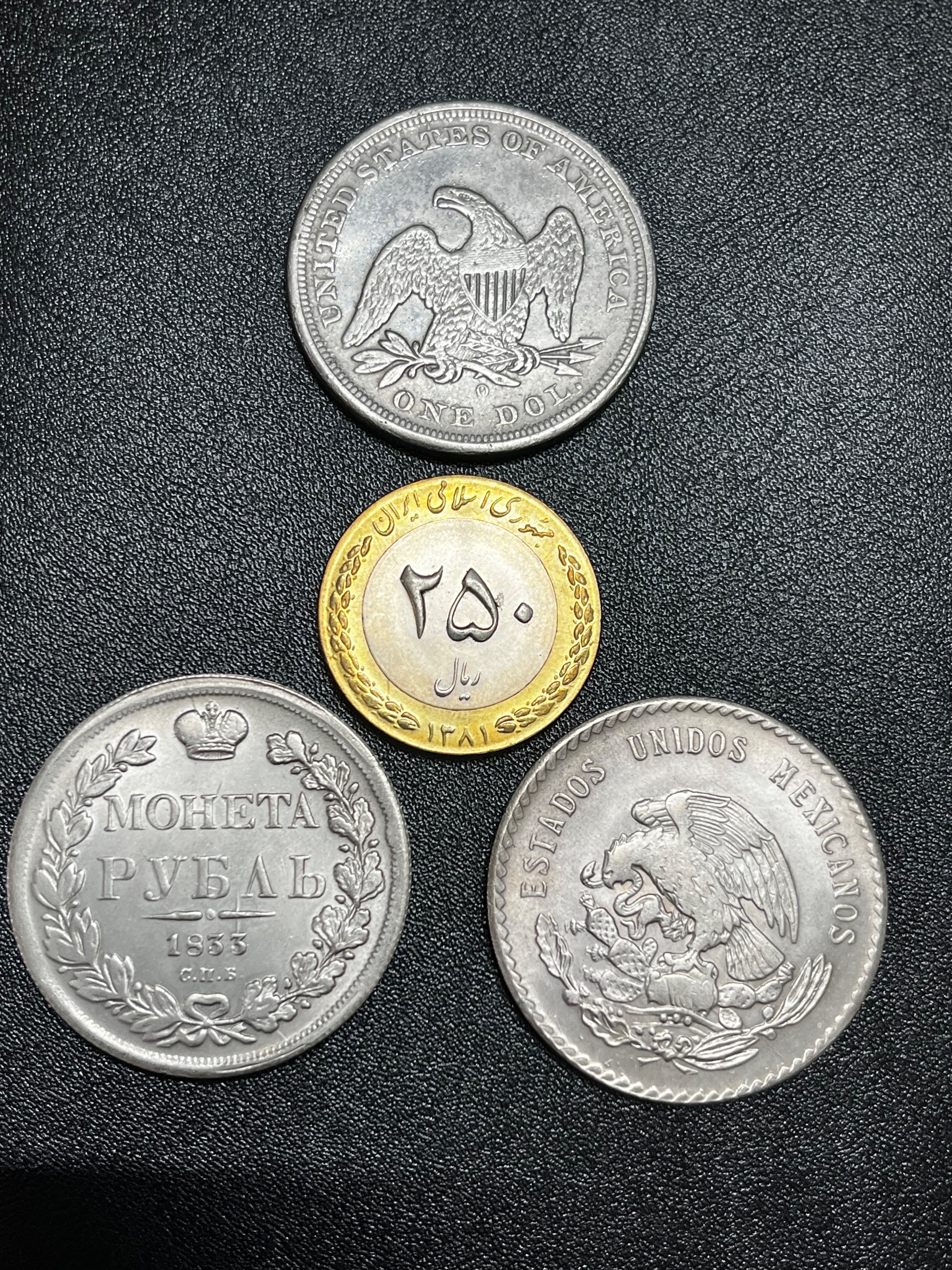 3 قطعه سکه زیبا دلار امریکا مکزیک