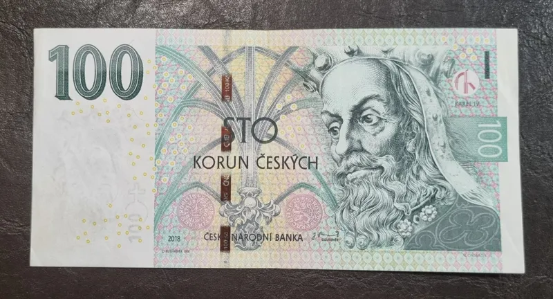 تک اسکناس 100 کرون جمهوری چک