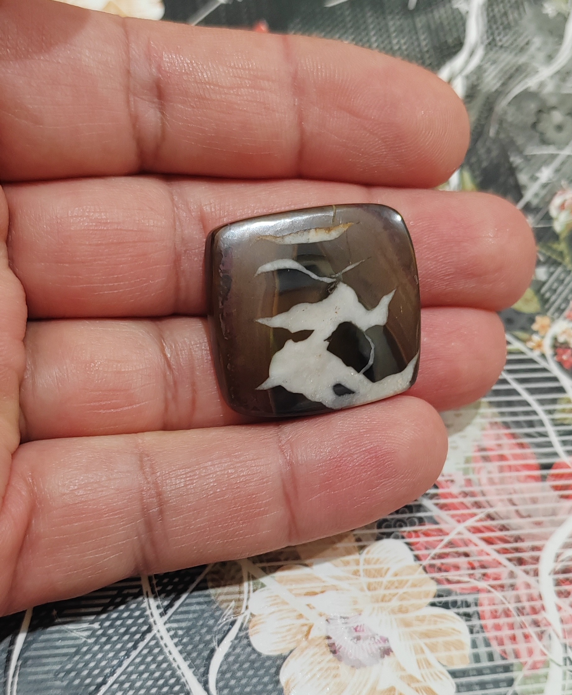 نگین سنگ سپتارین سیاه معدنی کد 7