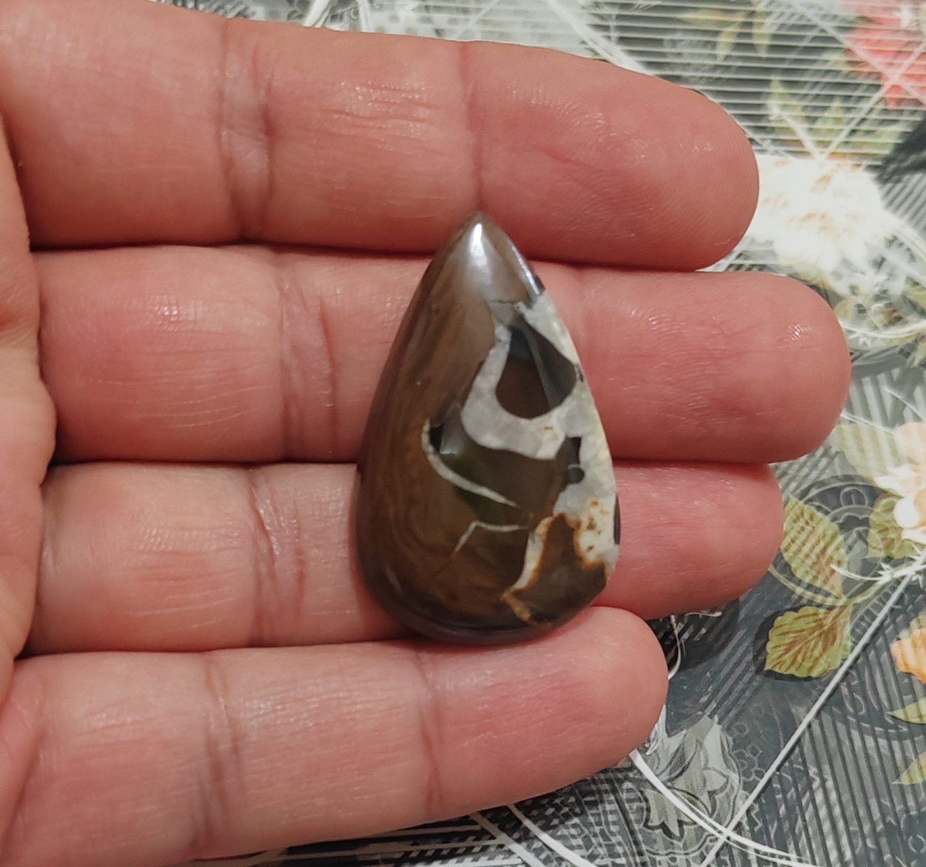 نگین سنگ سپتارین سیاه معدنی کد 4