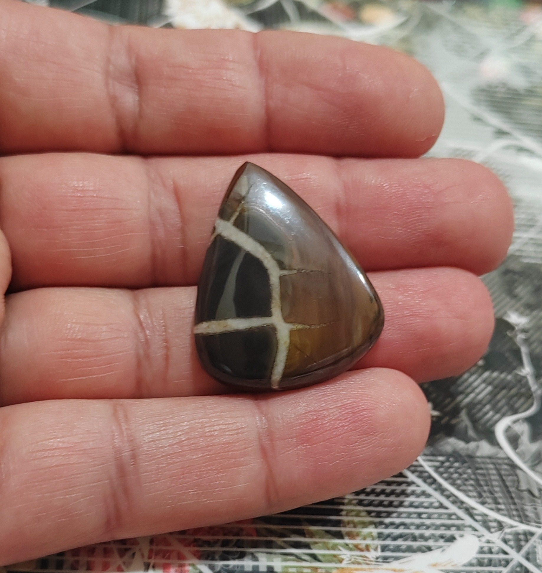 نگین سنگ سپتارین سیاه معدنی کد 3