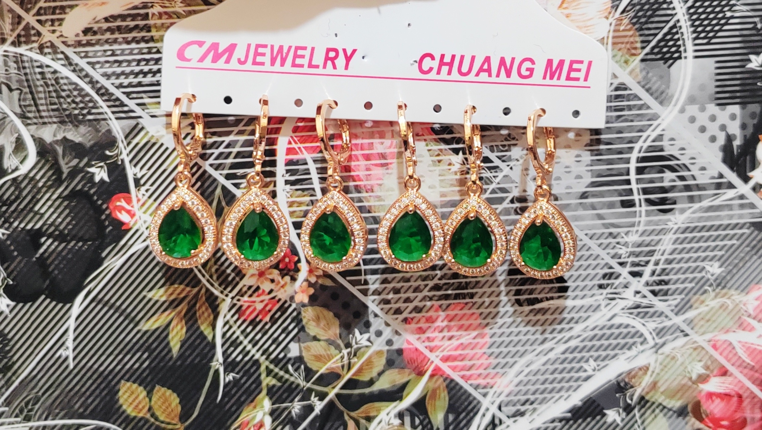 گوشواره دخترانه رنگ ثابت برند CM JEWELRY کد 2