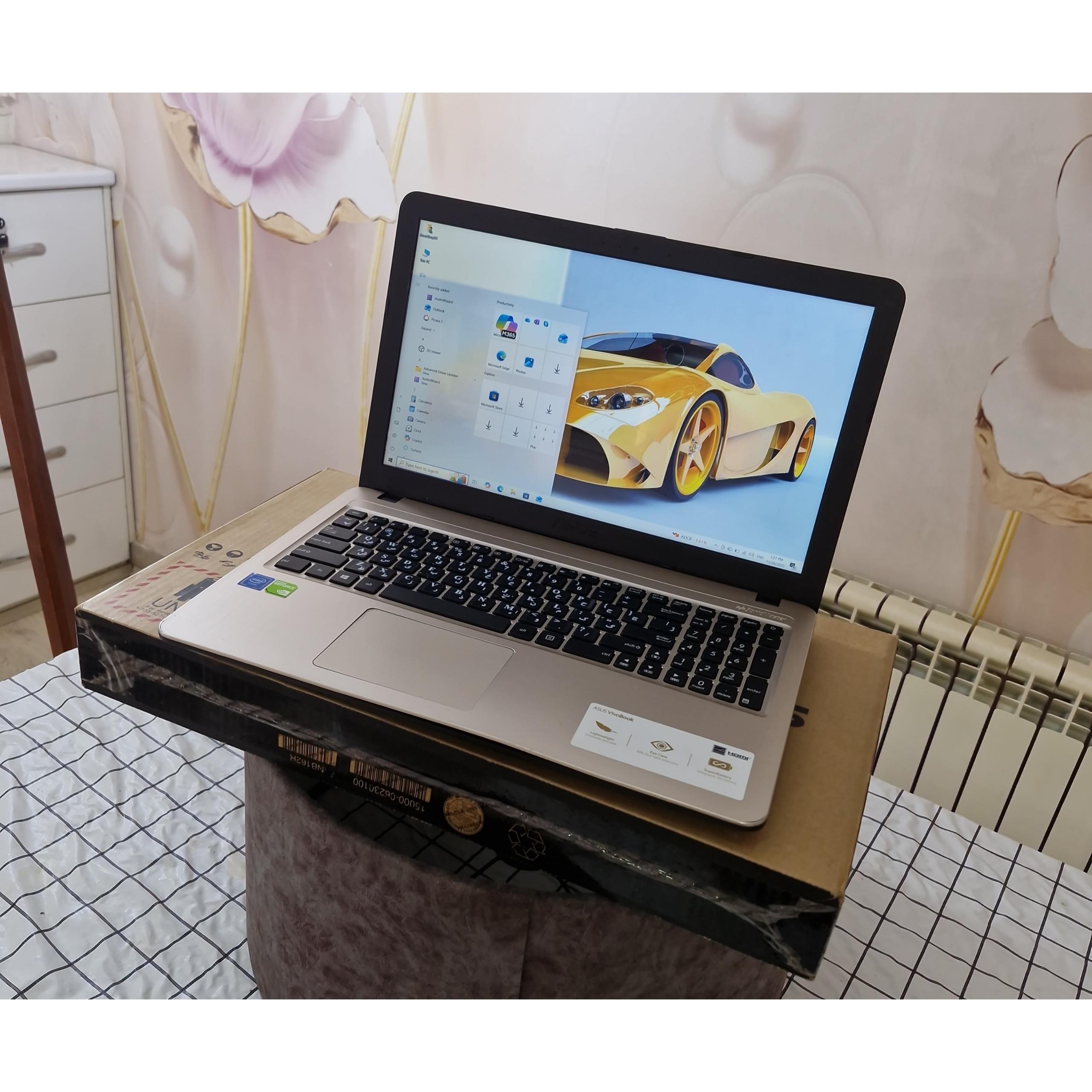 لپ تاپ ایسوس، سفید در حد با جعبه با هارد یک ترا