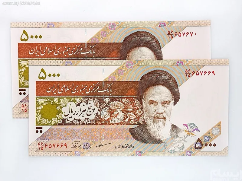 جفت 5000 ریال مظاهری نوربخش گل و بلبل سوپربانکی