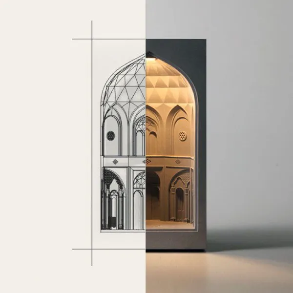 چراغ سنگی آیدی هوم مدل خانه ایرانی