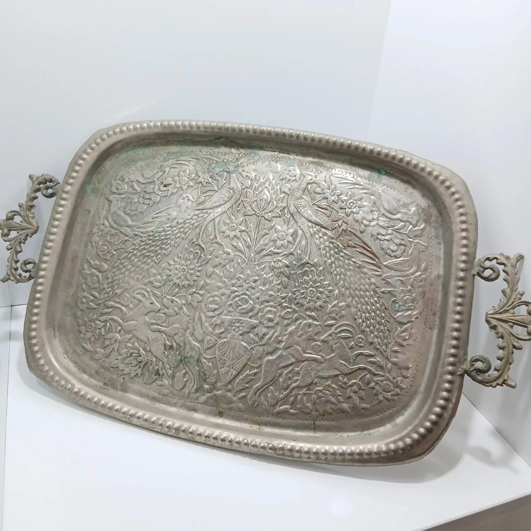 سینی مسی بزرگ تمام ریز قلم هنر دست