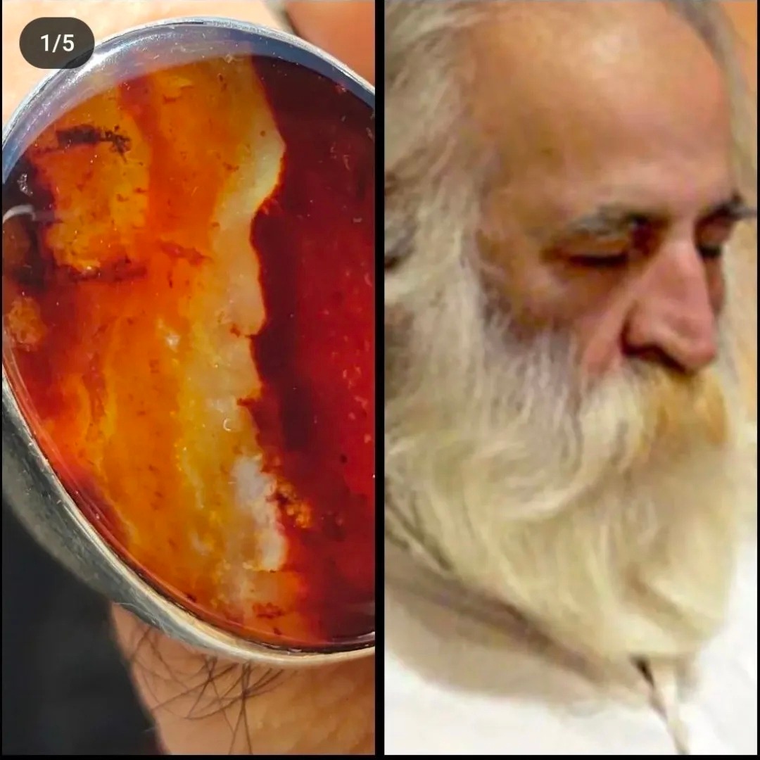 انگشتر عقیق مصور با تمثال استاد محمد رضا لطفی