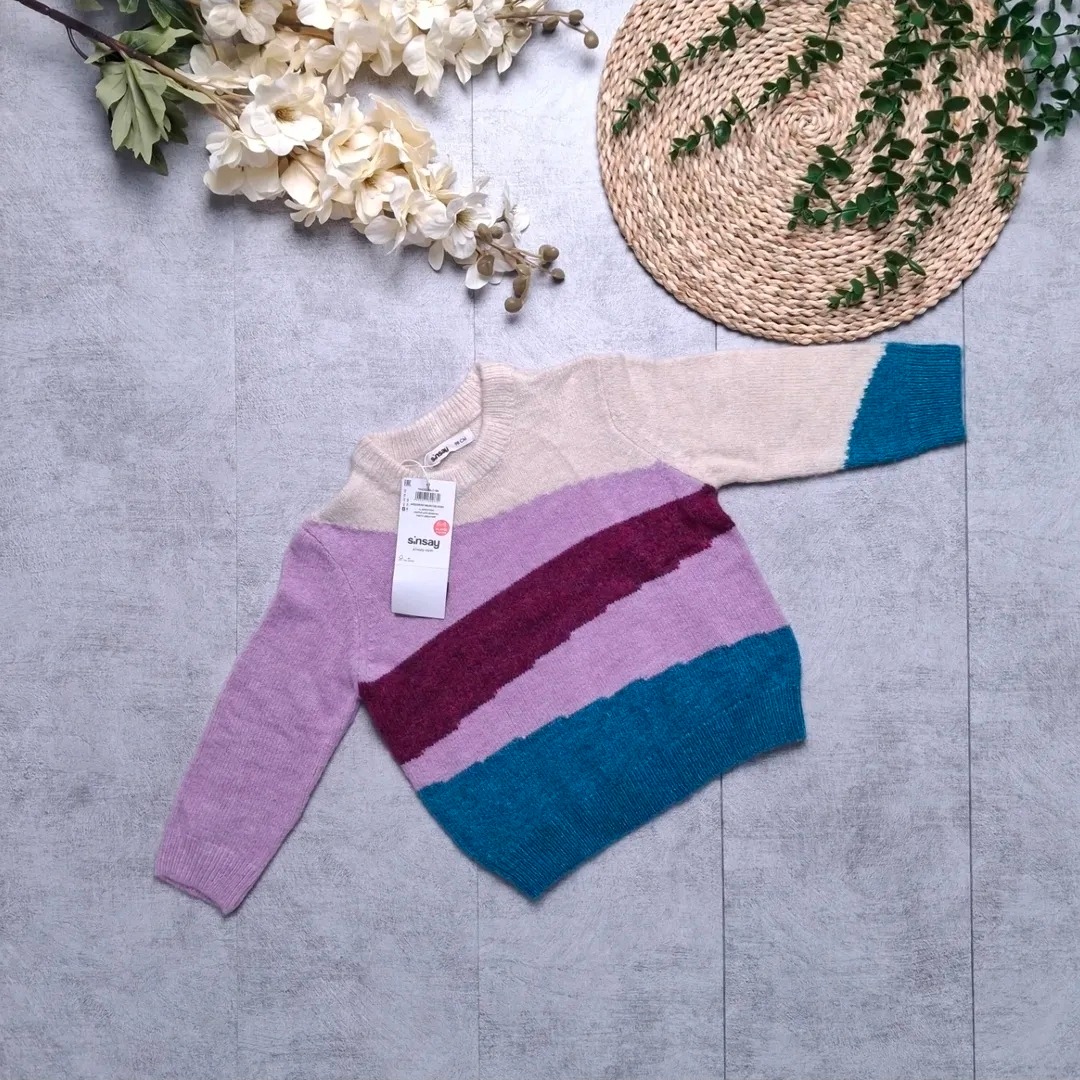 بلوز آستین بلند بافت وارداتی سایز 2 تا 3 سال