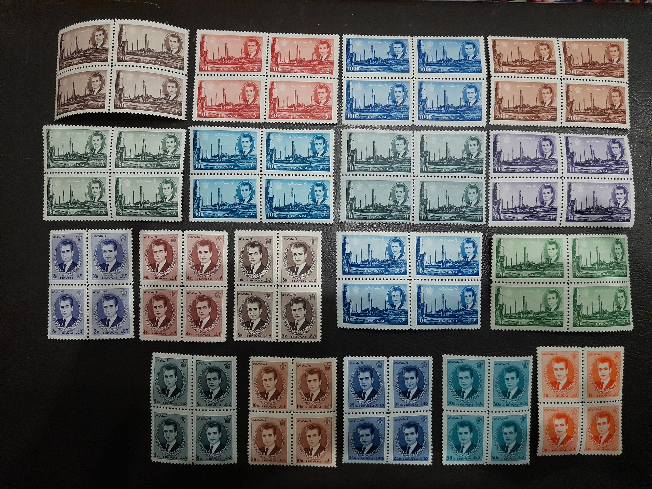 بلوک کامل تمبر سری 12 پستی