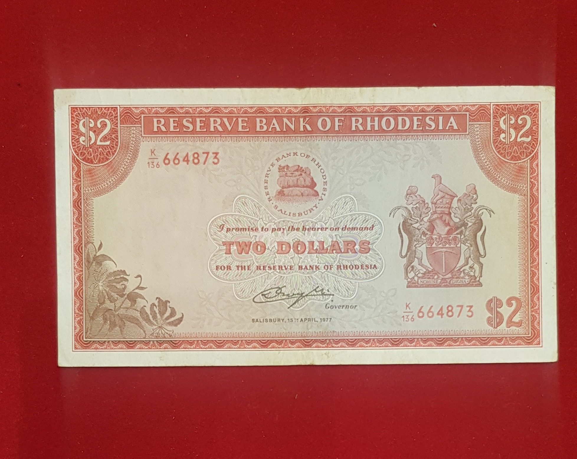 اسکناس کمیاب 2 دلار رودزیا