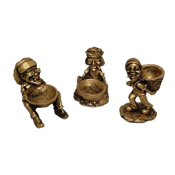 مجموعه 3 تایی زیرسیگاری طلایی طرح جیپسی