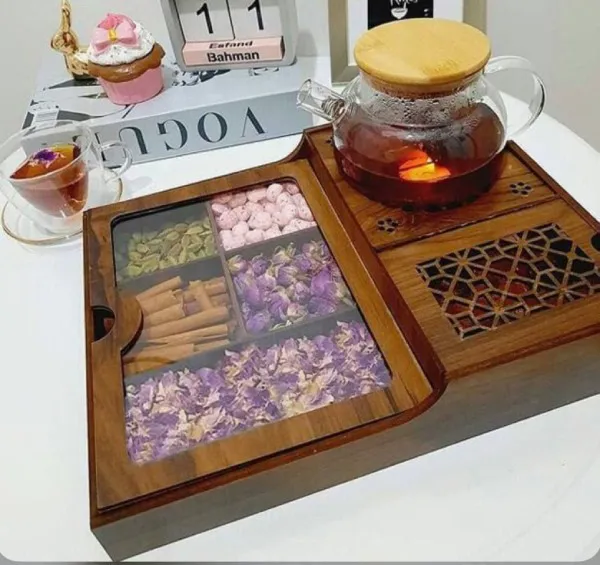 باکس پذیرایی وارمردار دار چوبی