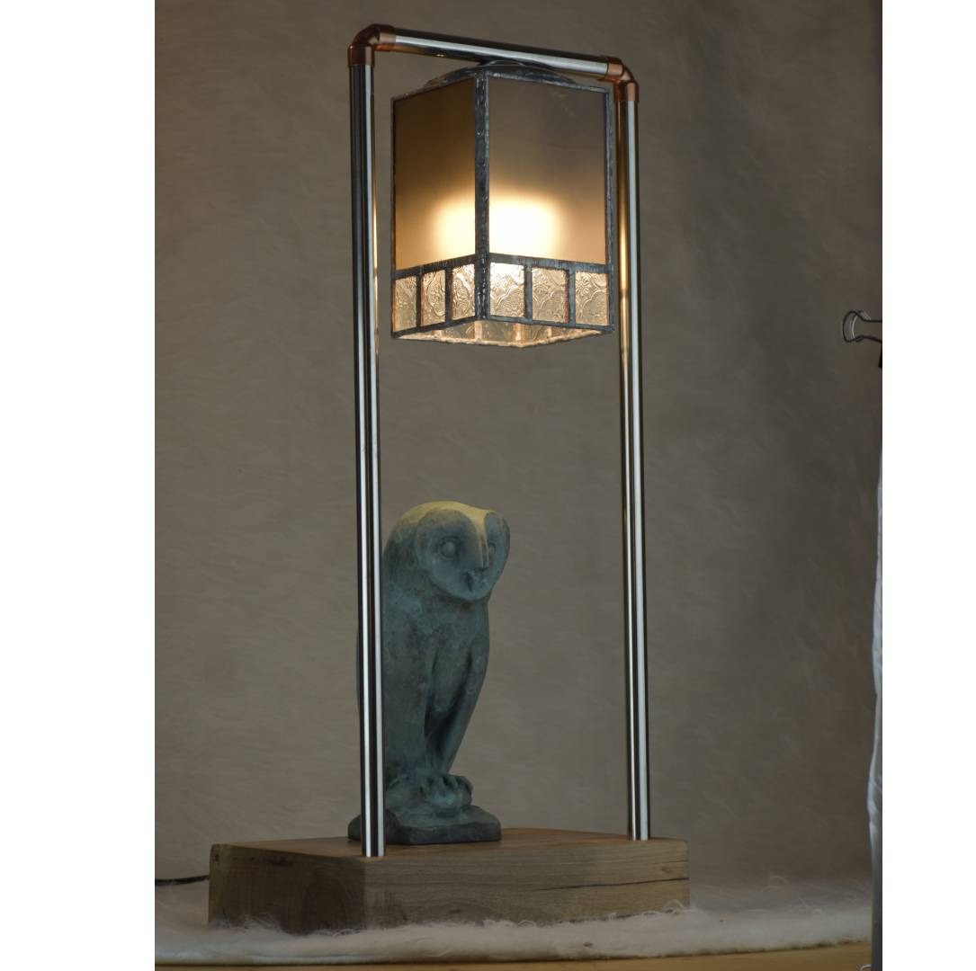 آباژور برنزی دستساز طرح جغد