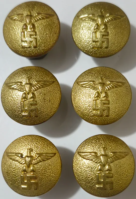 6 دکمه یونیفرم رهبران سیاسی آلمان نازی پیشوا هیتلر