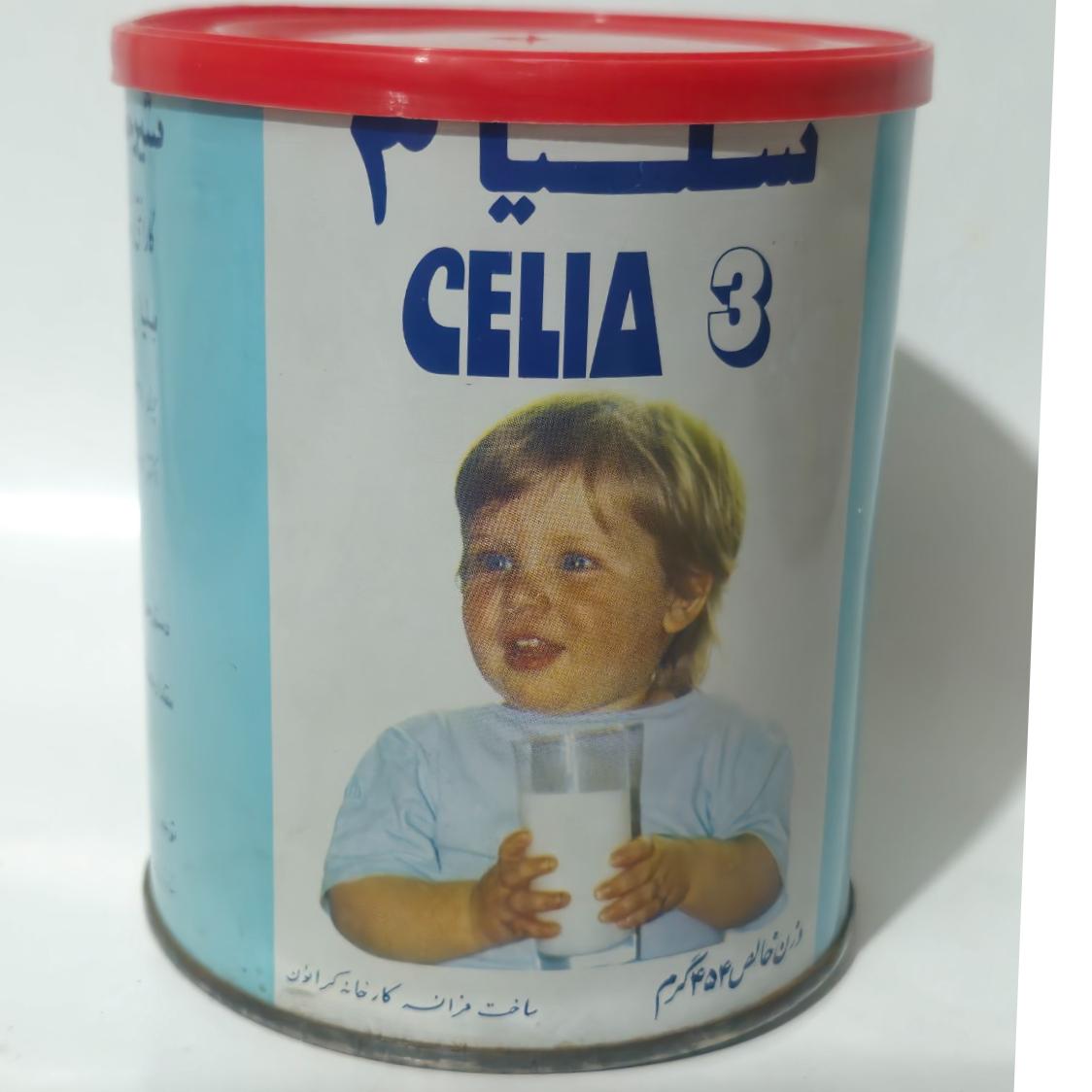 قوطی خالی شیر خشک سلیا CELIA 3 فرانسه 1982 میلادی