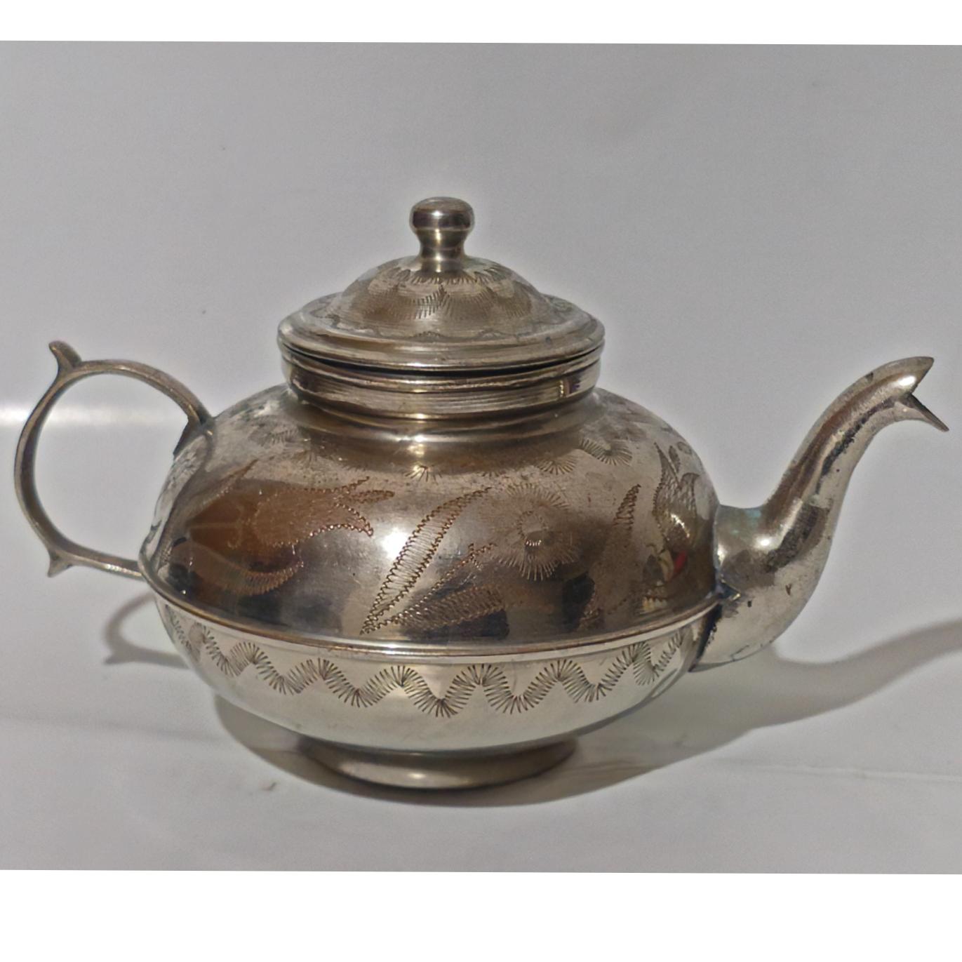 قوری مس مسی دستساز قدیمی ساخت هند هندوستان