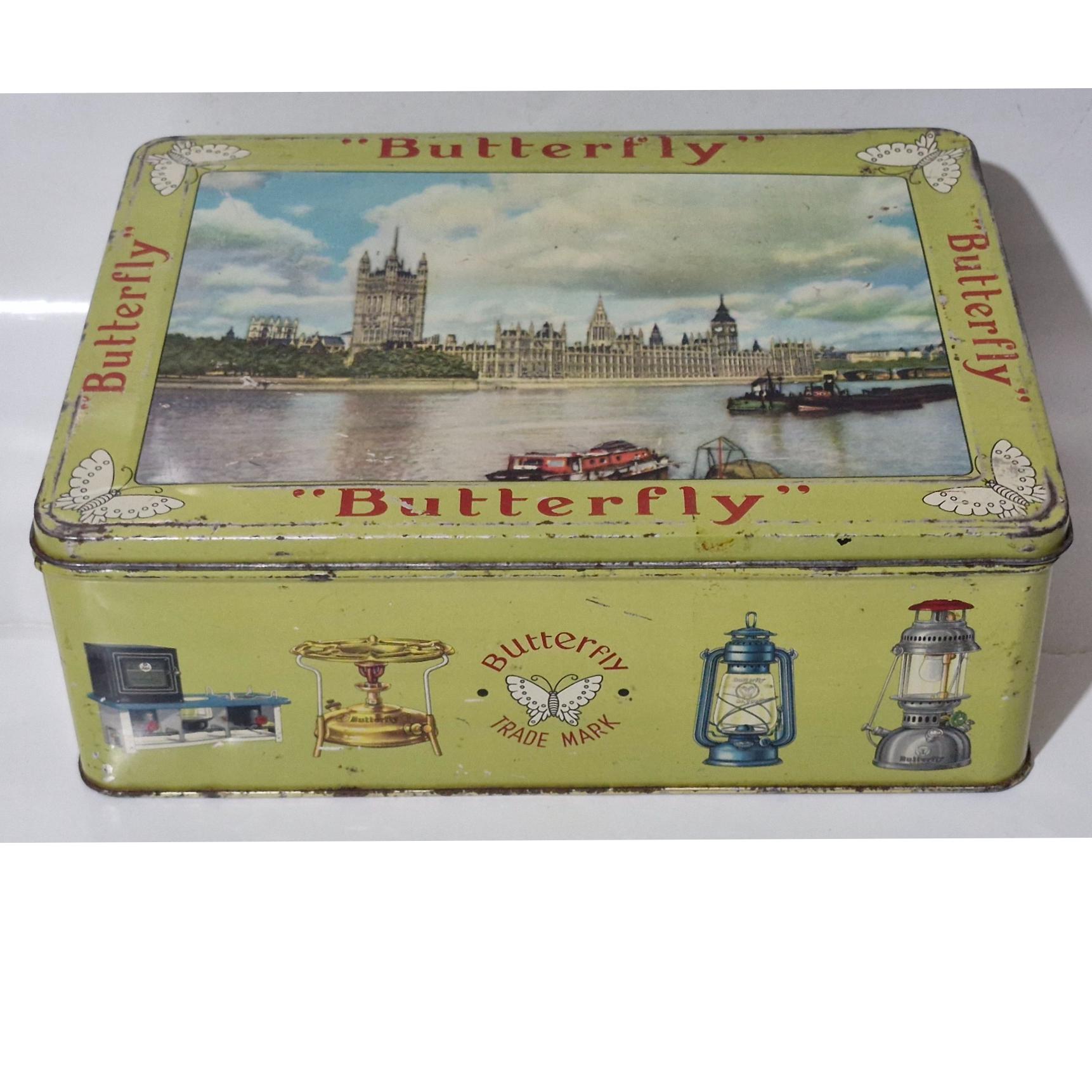 قوطی چراغ خوراک پزی باترفلای BUTTERFLY دوره پهلوی
