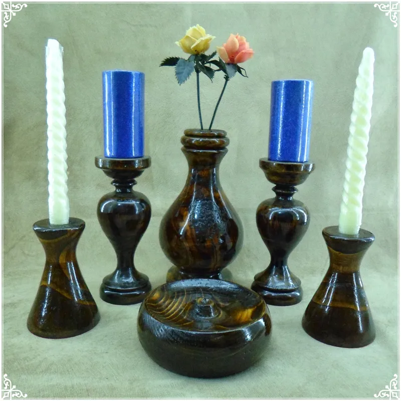 گلدان ، جاشمعی و جاعودی چوبی 6606