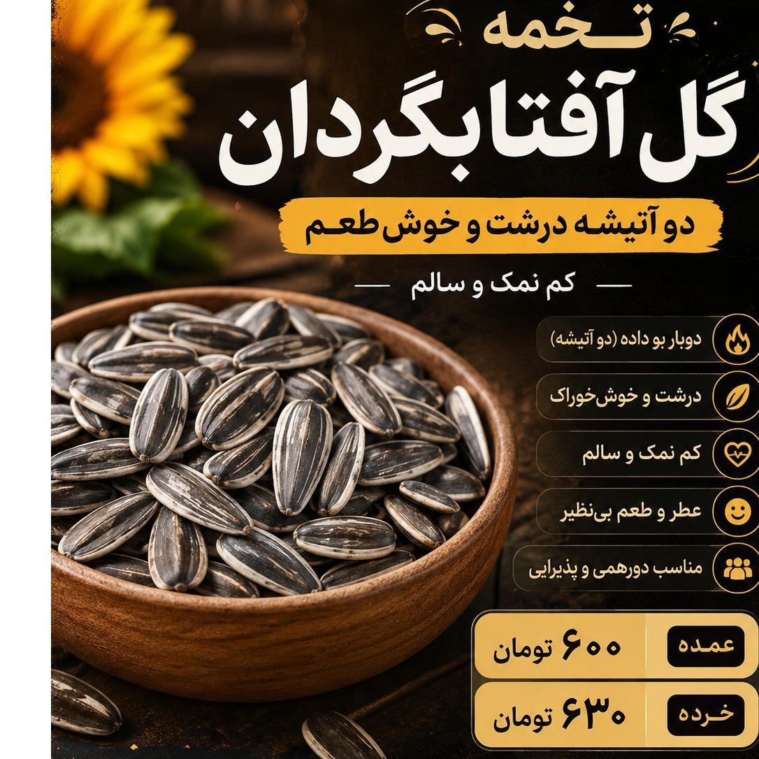 تخمه آفتابگردان پرمغز