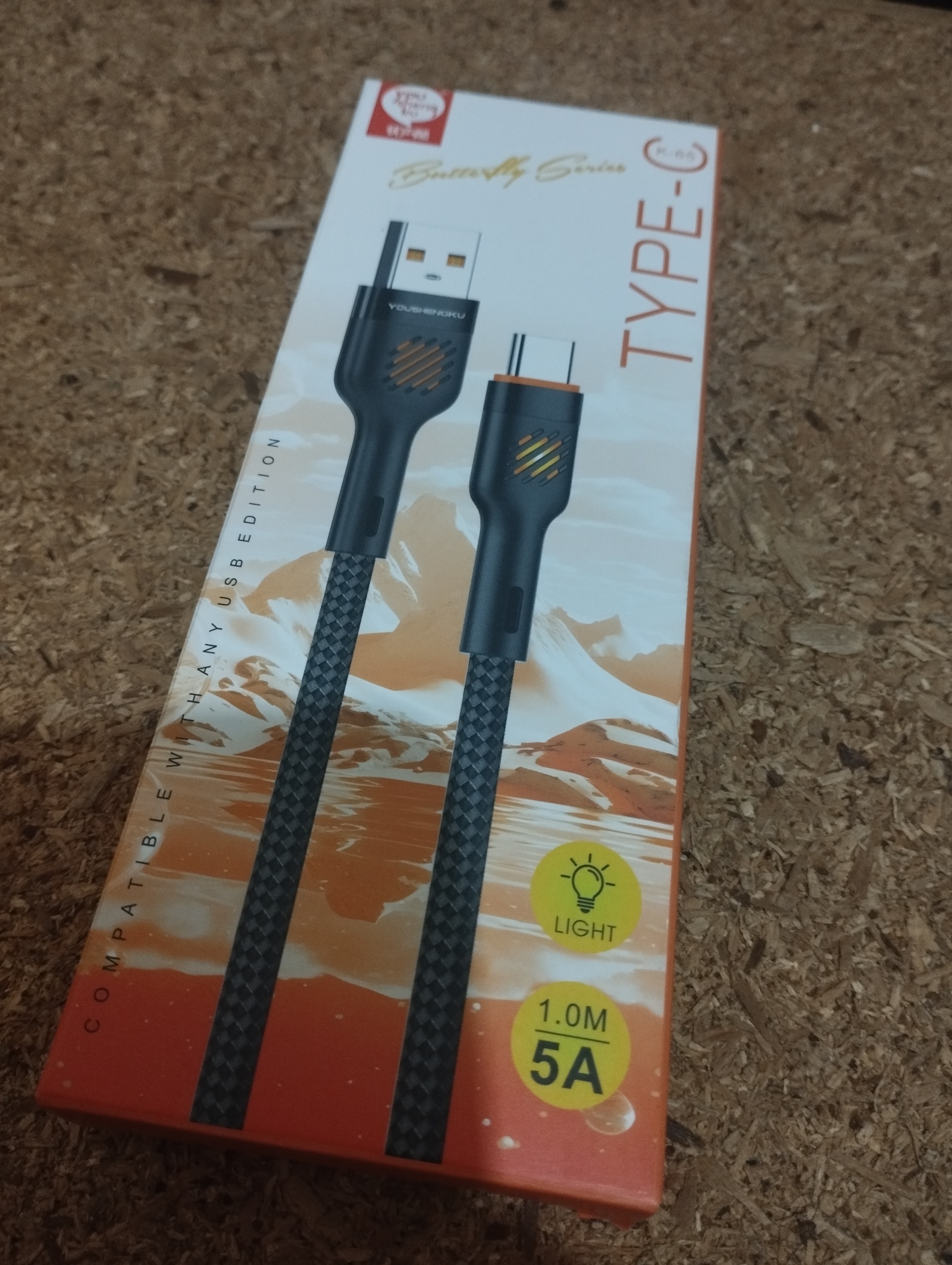 کابل usb to type c با چراغ