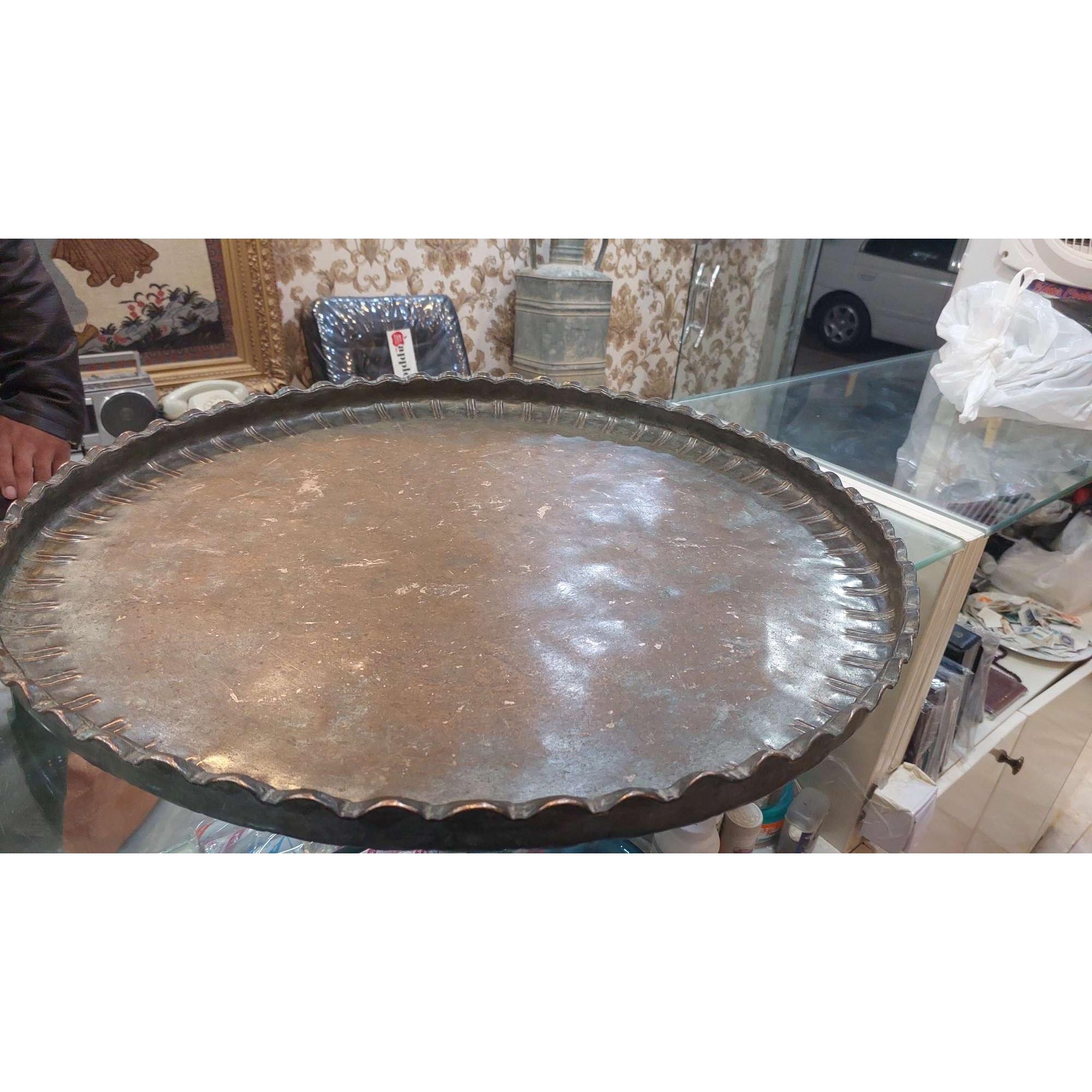 سینی مسی آنتیک قدیمی سالم و تمیز