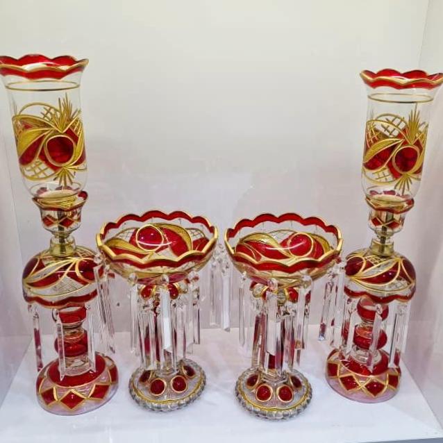 ست شمعدان و لاستر طرح قدیم