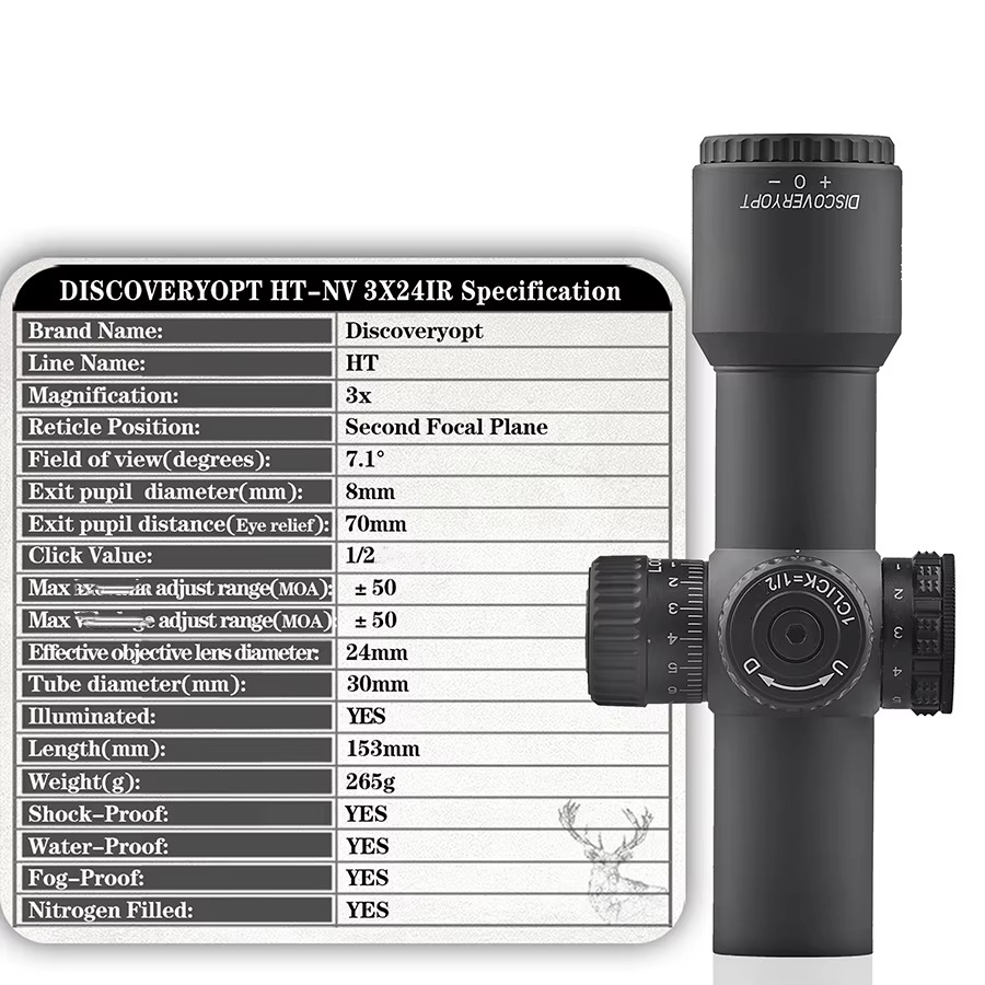 دوربین تفنگ دیسکاوری HT-NV 3X24IR سری کامپکت