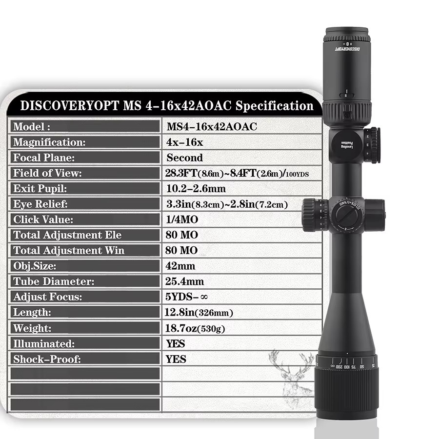 دوربین تفنگ دیسکاوری VT-R 4-16x42 AOAC
