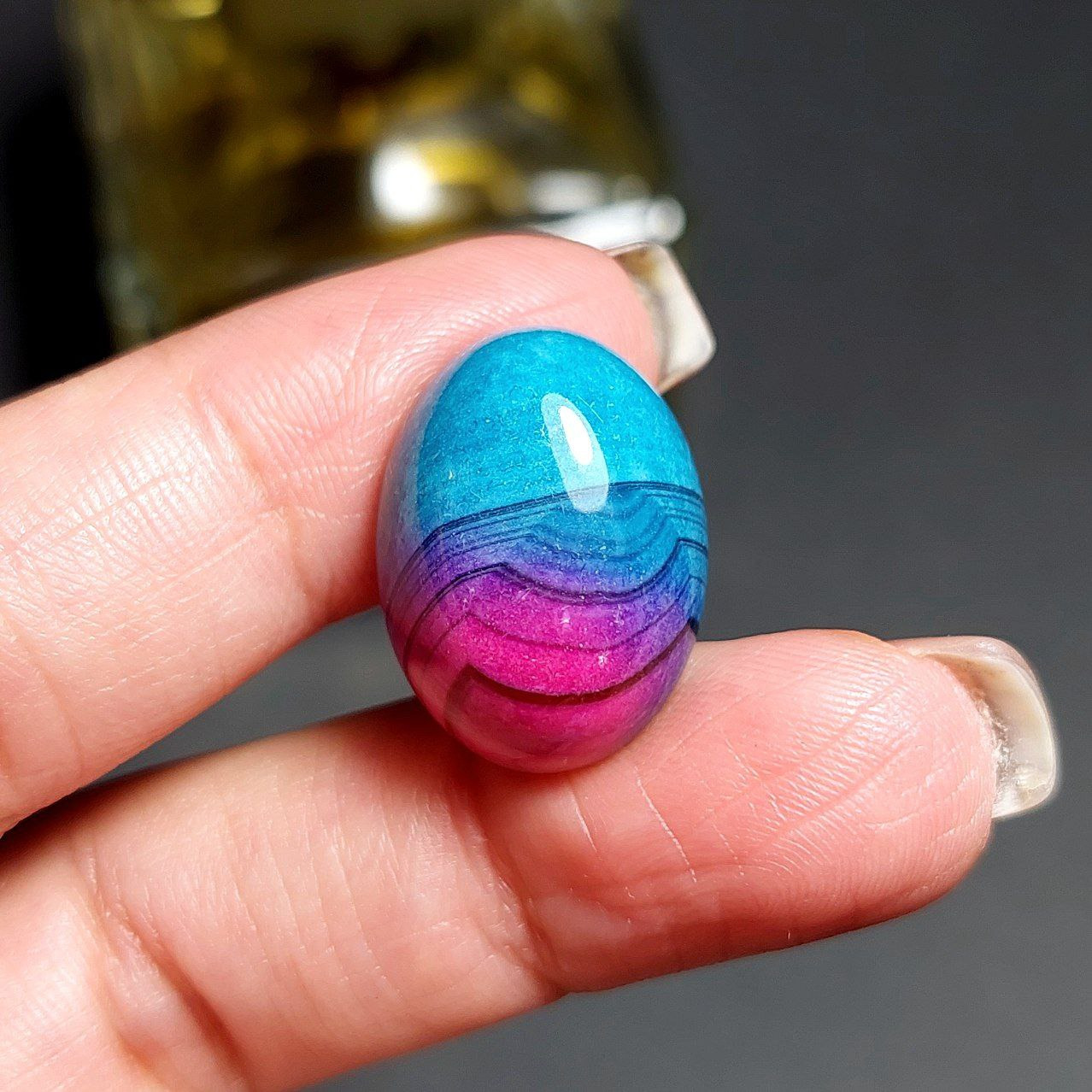 نگین سنگ عقیق رنگی سلیمانی معدنی m1002