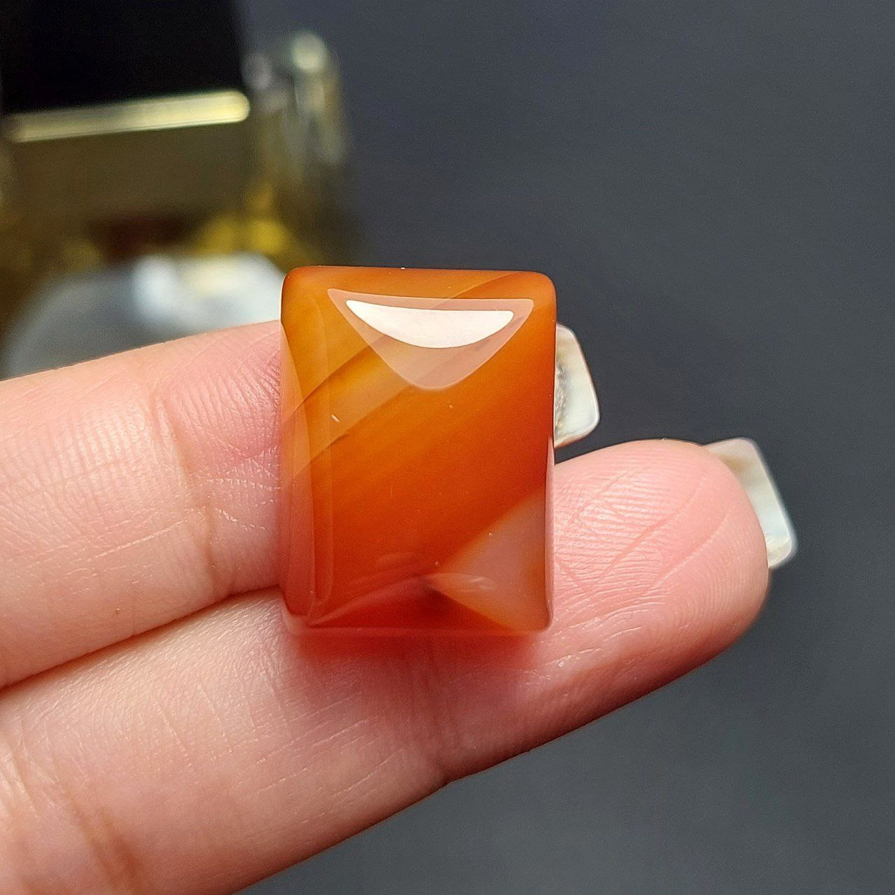 نگین سنگ عقیق کارنلین معدنی m1011