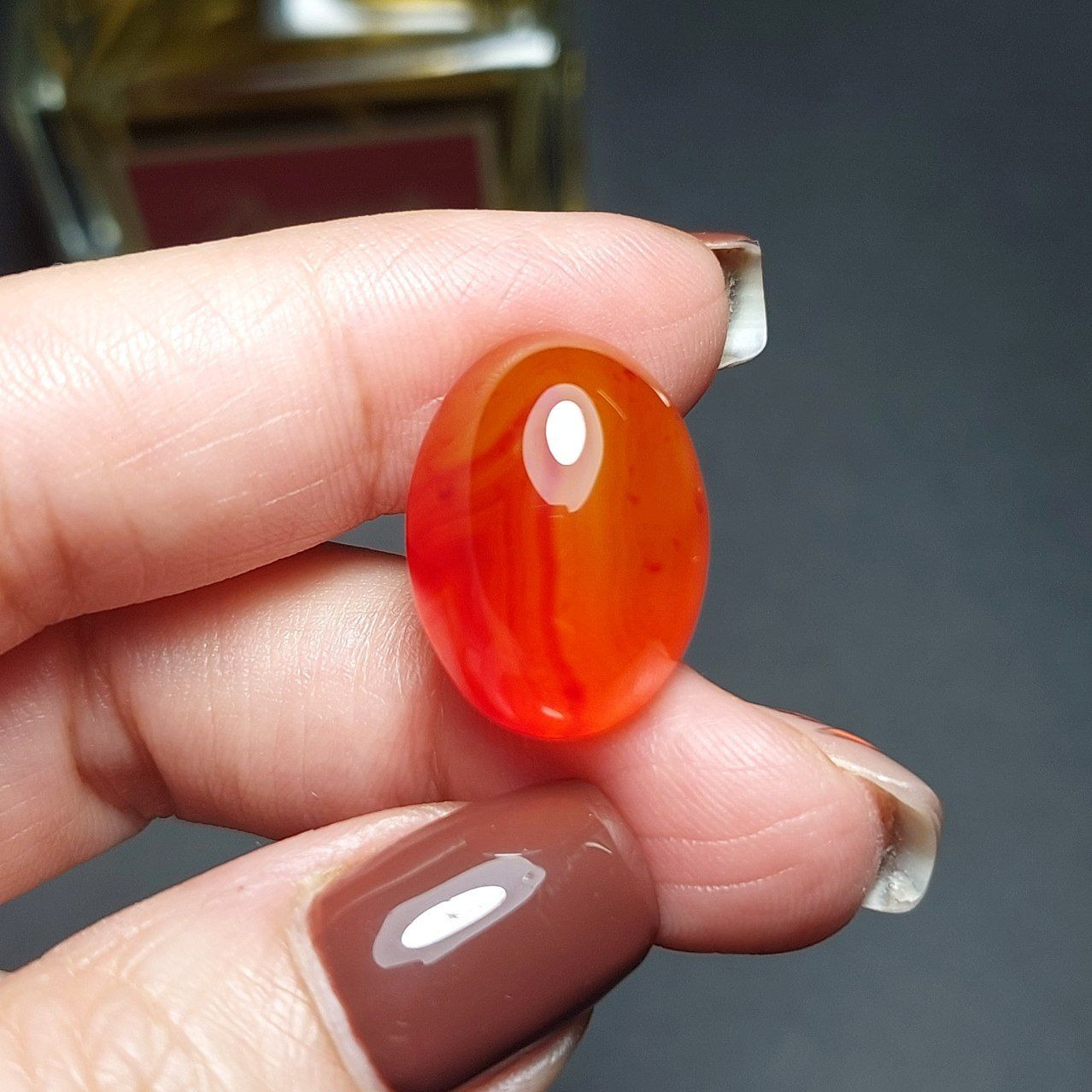 نگین سنگ عقیق آبنباتی معدنی m1030