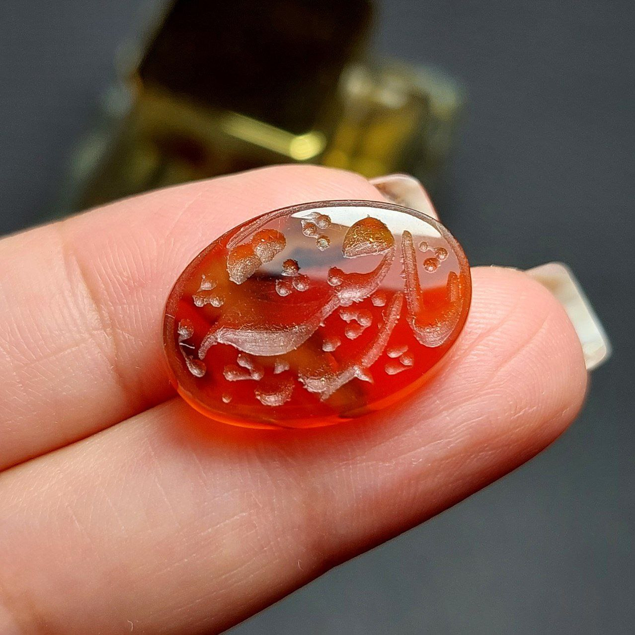 نگین سنگ عقیق خطی معدنی m1033