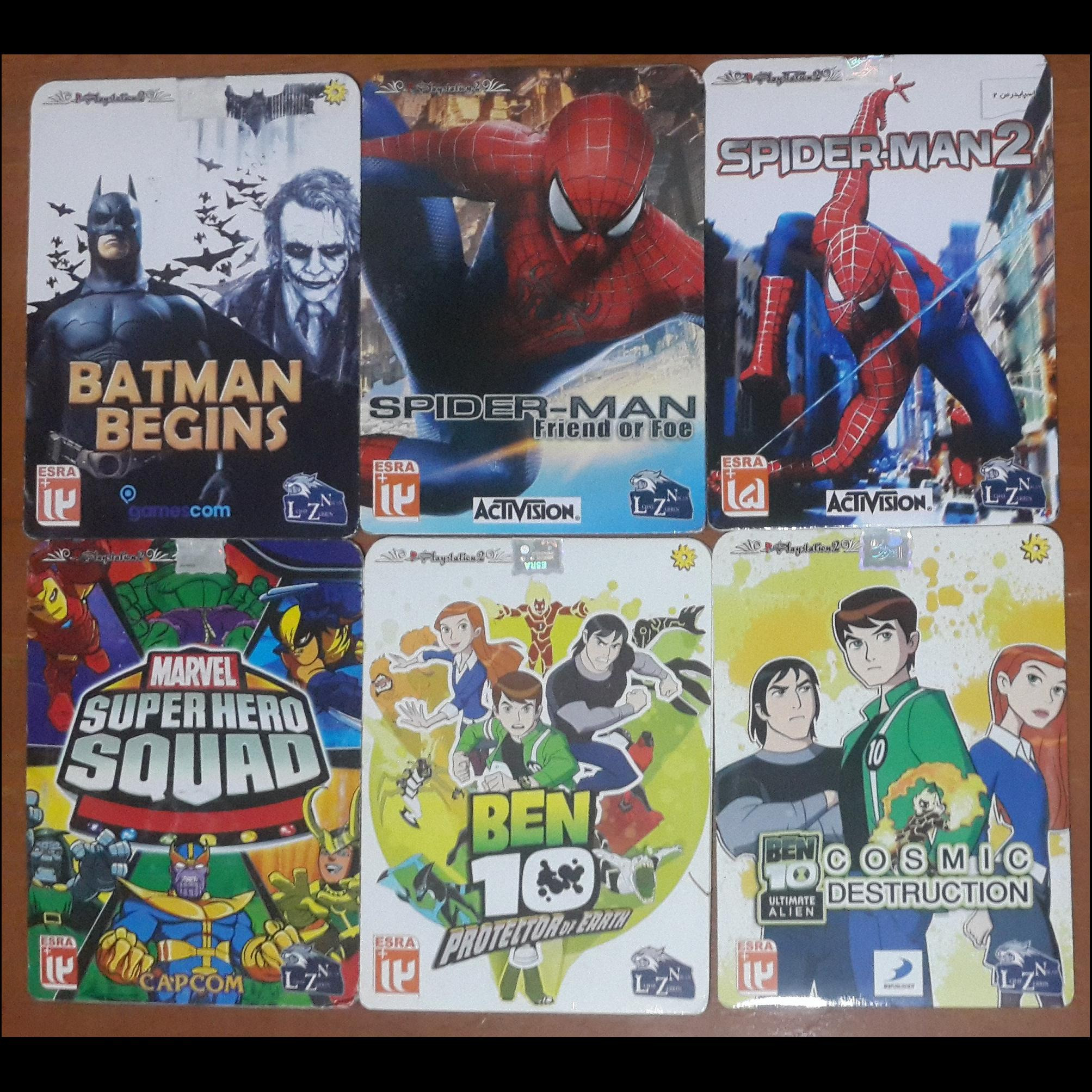 6 عدد بازی PS2 / مرد عنکبوتی - مارول بتمن - بن تن