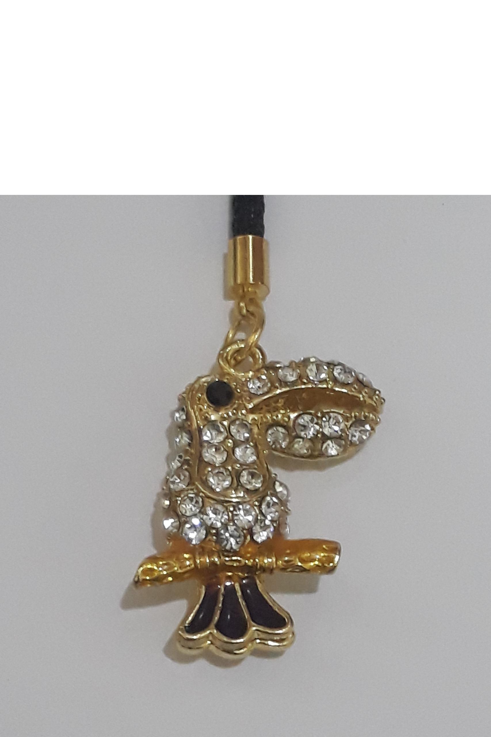 آویز تزئینی طرح پرنده توکان - روکش طلایی نگین دار