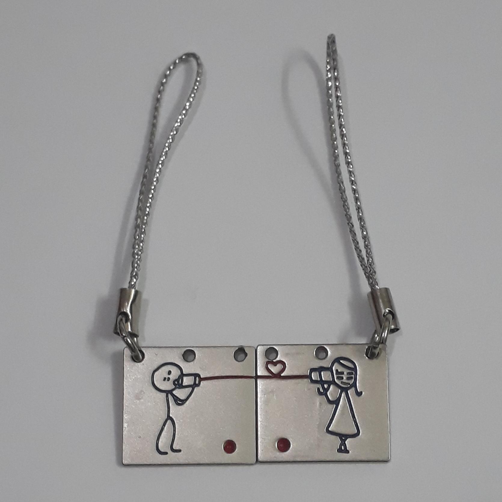 آویز تزئینی دوتایی I LOVE YOU