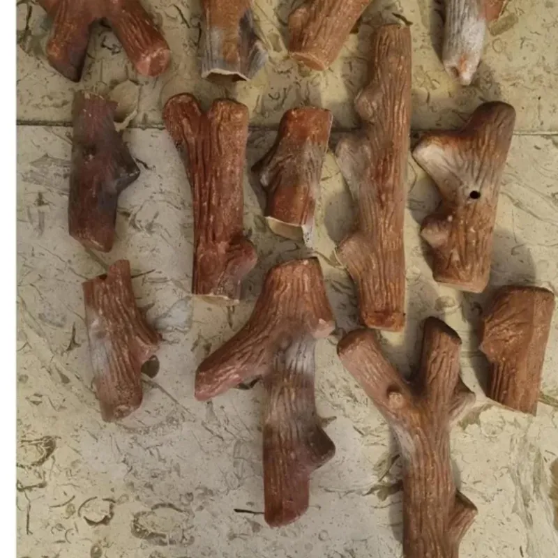 ابزار دکوری شومینه سفالی طرح چوب سالم