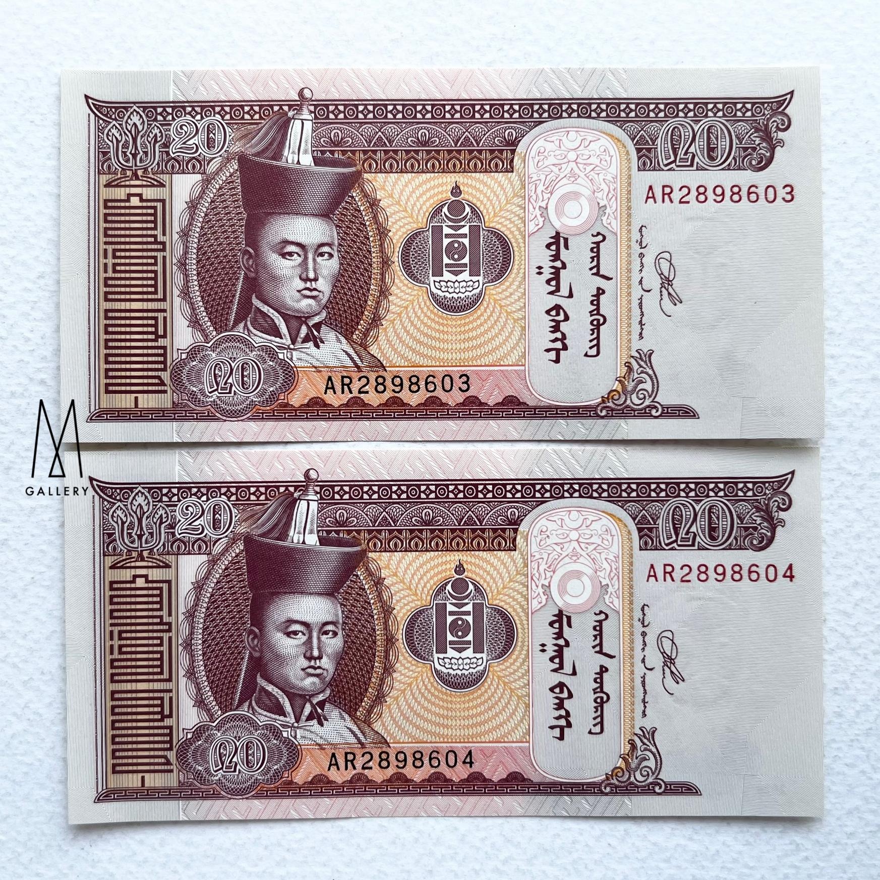 جفت اسکناس خارجی 20 توگروگ مغولستان 2020 (بانکی)