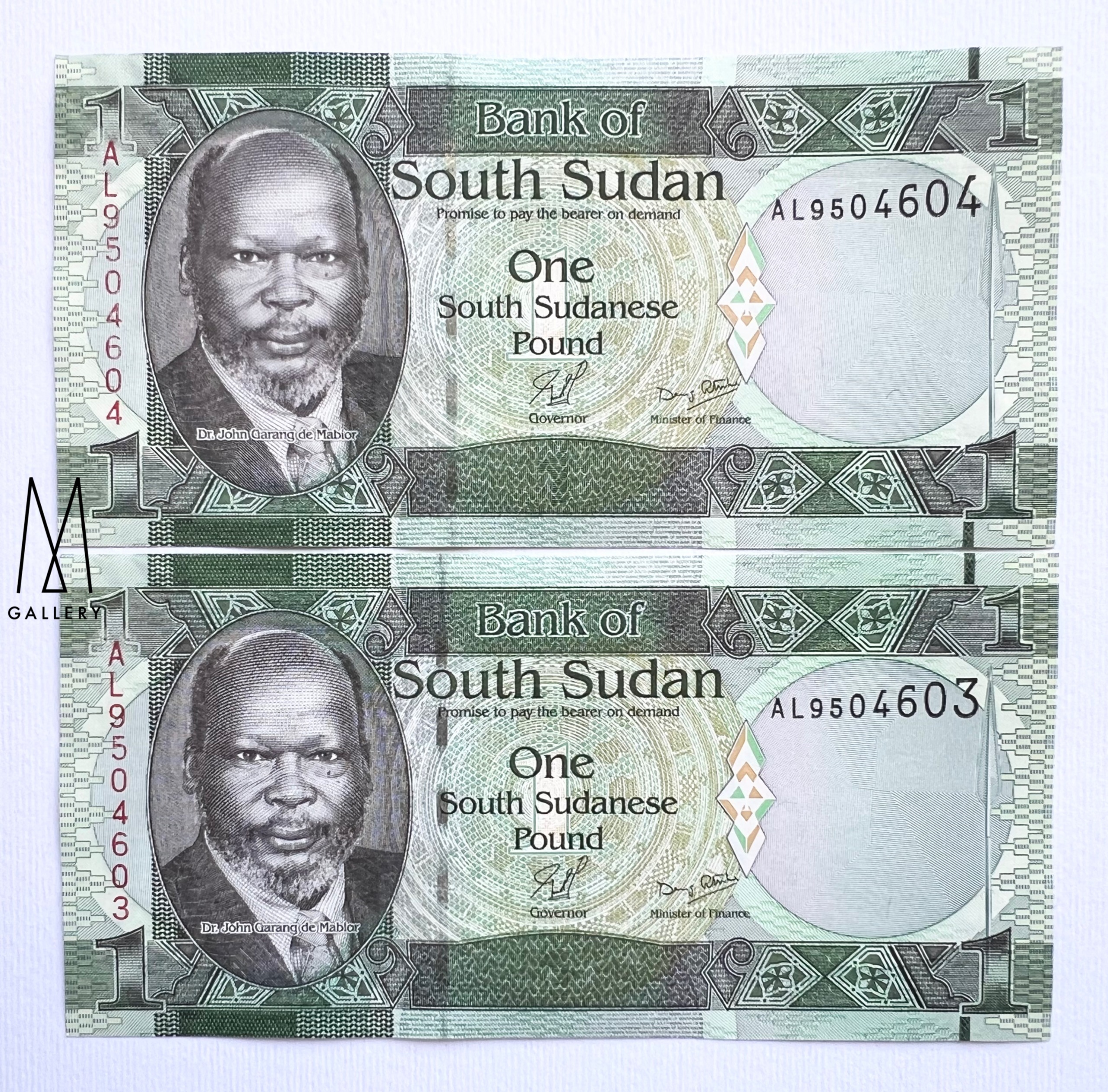 جفت اسکناس خارجی 1 پوند سودان جنوبی 2011 (بانکی)