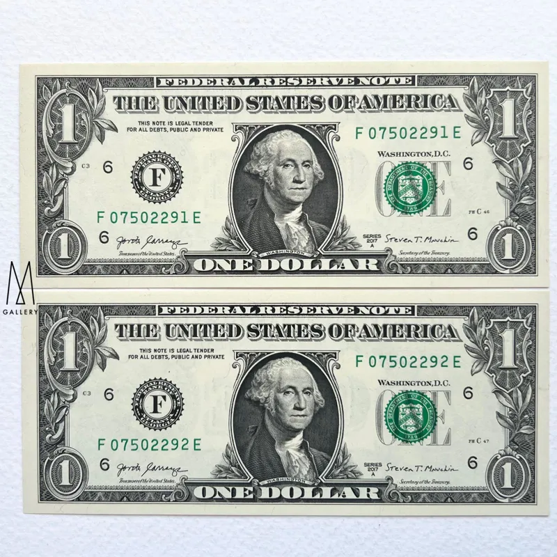 جفت اسکناس خارجی 1 دلار آمریکا 2017 A (بانکی)