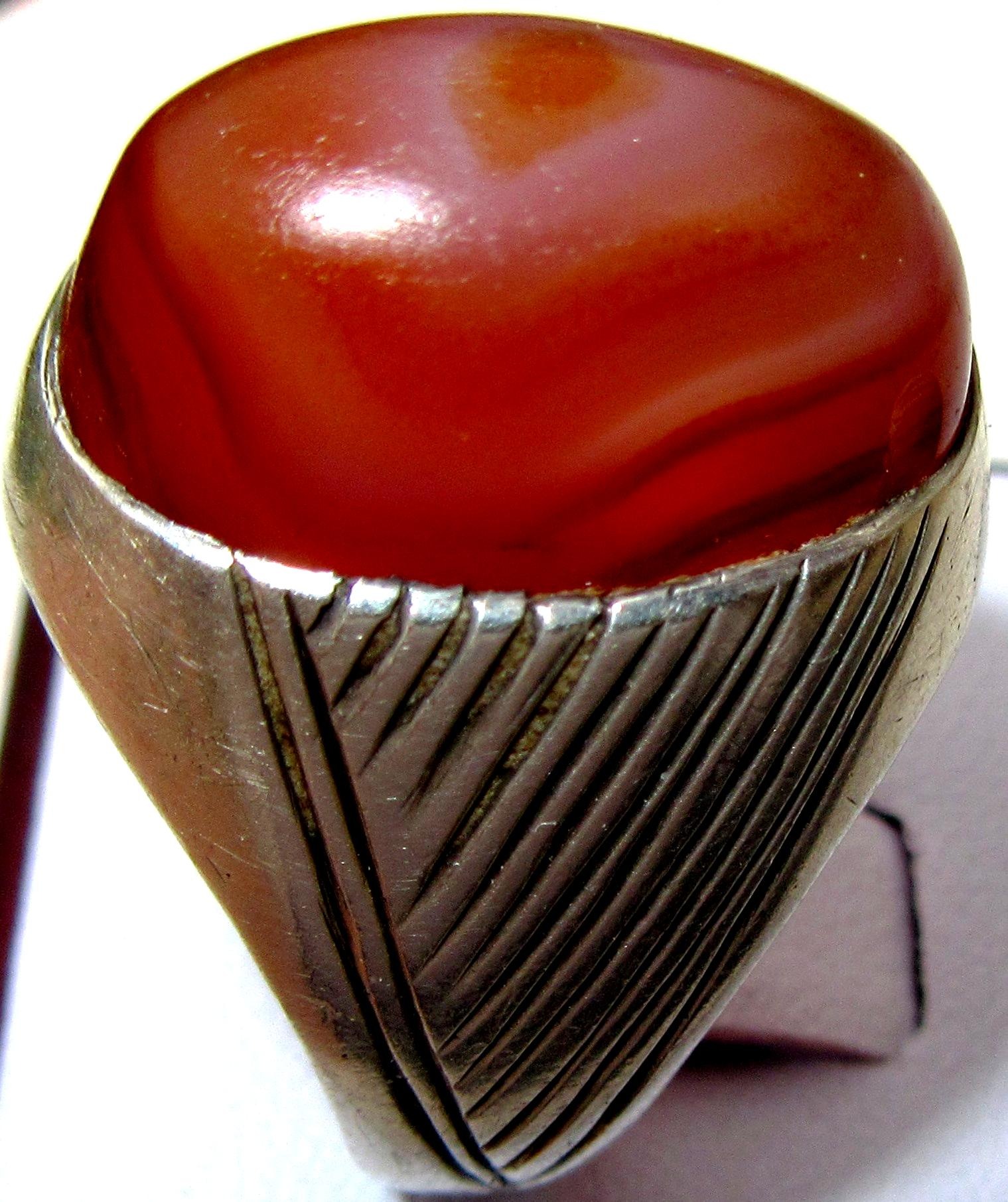 انگشتر عقیق کهنه سلیمانی کد 5340