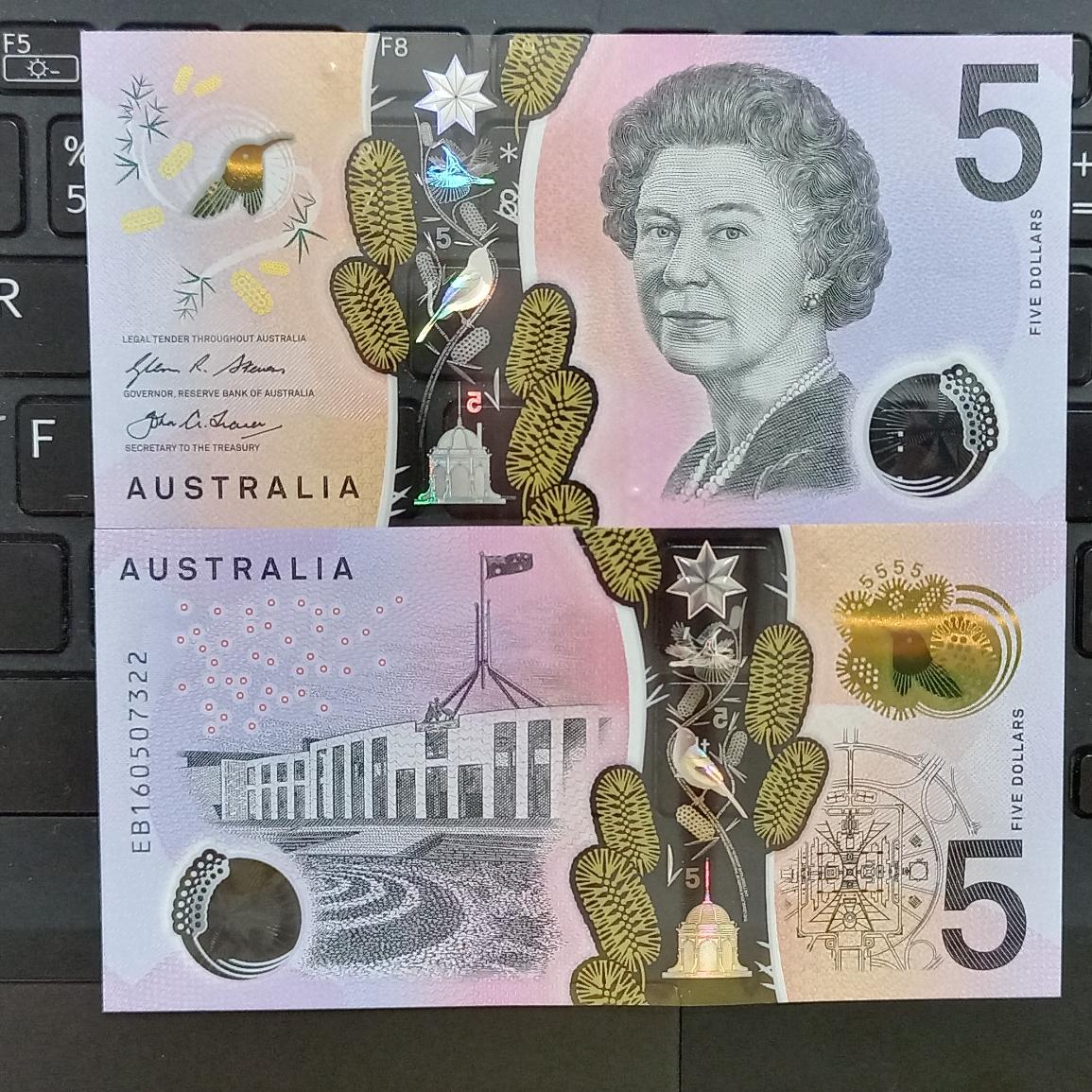 استرالیا 5 دلار پلیمری تک بانکی