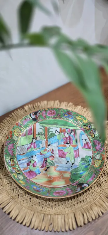 دوری گل مرغی قاجاری آنتیک